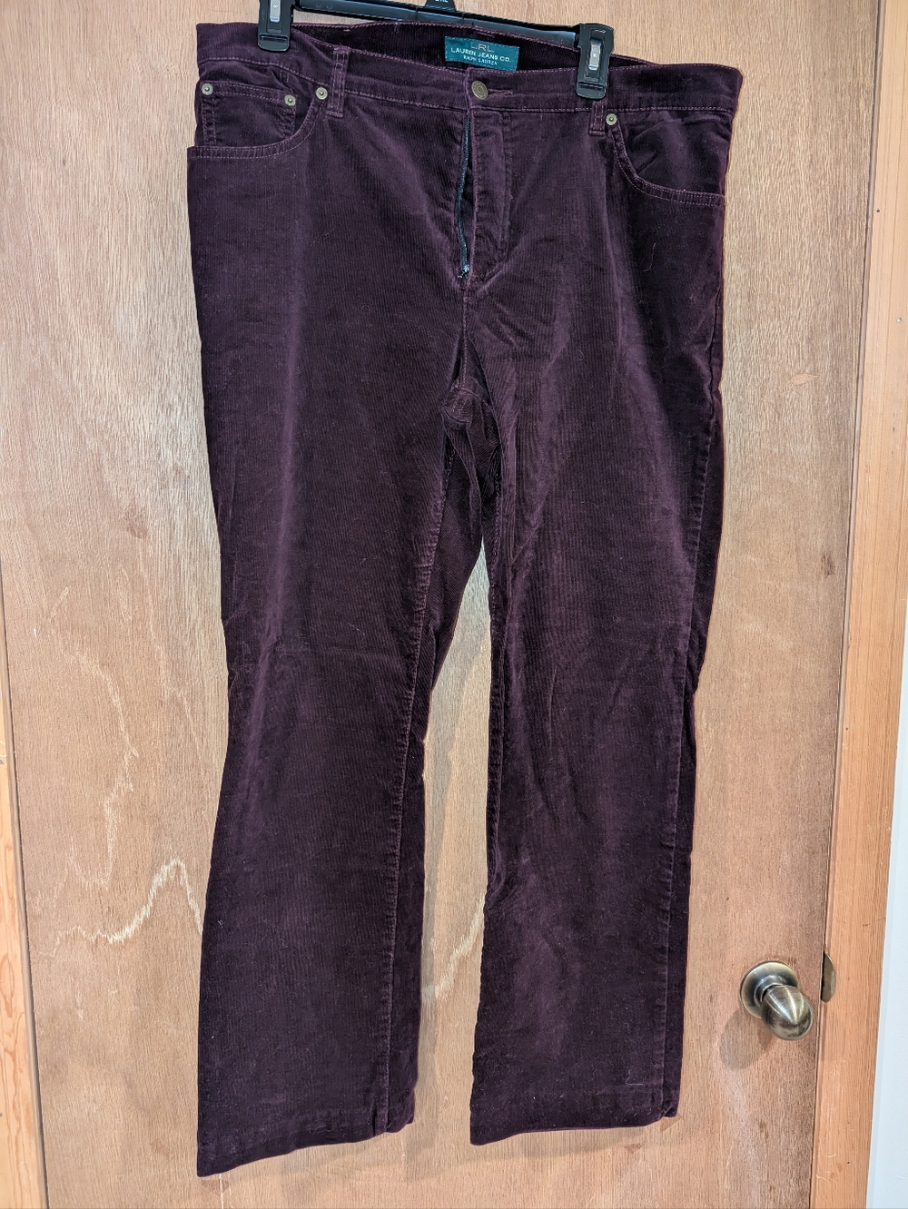 Lauren Ralph Lauren Women's Straight Leg Corduroy Pants in Deep Plum